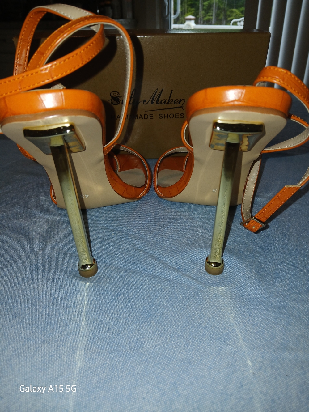 Only Maker Orange Strappy High-Heel Sandals for Women - Picture 3 of 4